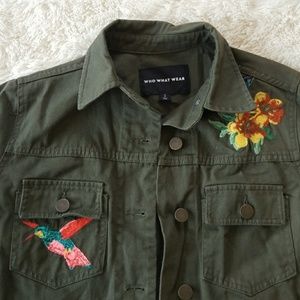Who What Wear embroidered patch jacket